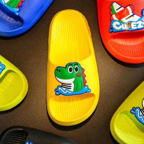 Cartoon Crocodile Children Slippers Summer Light Non-Slip Home Indoor Slippers Cute Lifebuoy Comfort Kids Shoes Bathroom Shoes