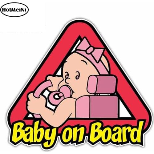 HotMeiNi 13cm x 11.8cm Car Stickers Baby On Board Girl Sign Car Bumper Window Locker Sticker Car Decal
