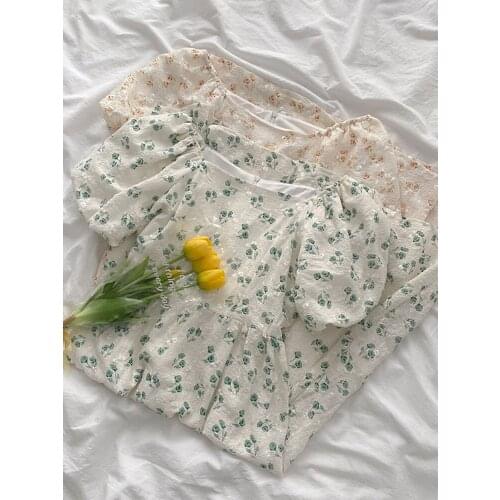 Dress 2021 Summer New Popular Womens Clothing Sweet Temperament Literature And Art Small Fresh One Line Collar Floral Dress