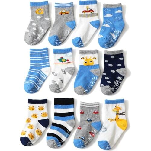 2020 Autumn and Winter New Products Non-slip Floor Socks Boys Indoor Toddler Socks Anti-fall Socks Cartoon Children Socks