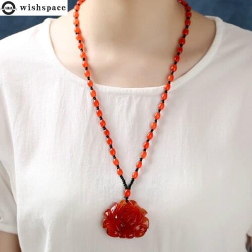 Wishspace restoring ancient ways is popular lotus pendant drop necklace fashion women sweater chain wholesale