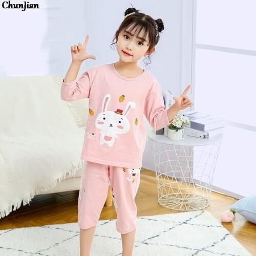 Baby Girl Pajamas Children Cotton Sleepwear Girls Rabbit Sleeping Clothes Baby Night Suit Big Girls Pyjamas Kids Pajamas Animals