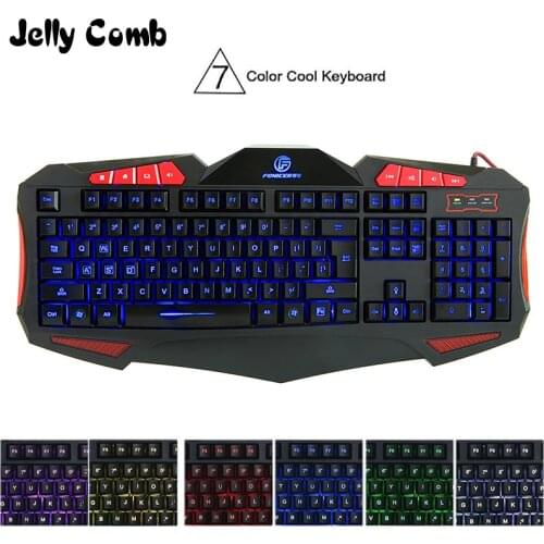 Jelly Comb Wired 112 keys Mechanical Gaming Keyboard with 7 Adjustable Backlights Full Size Gaming Keyboards for Desktop Laptop