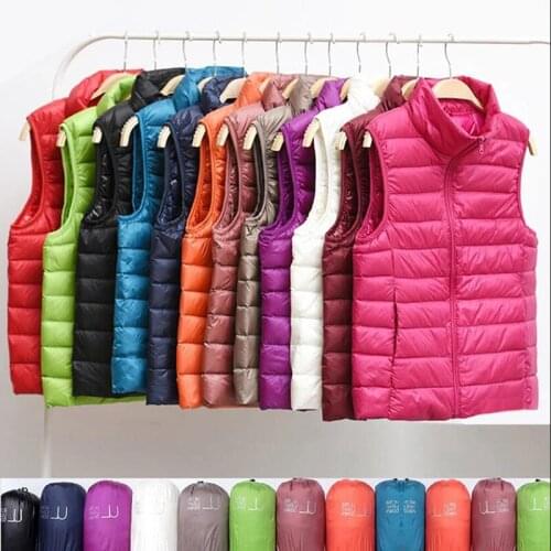 Ultralight Down Vest Women 2021Autumn Winter New Sleeveless Women Duck Down Windproof Waistcoat Warm Puffer Vest Jacket
