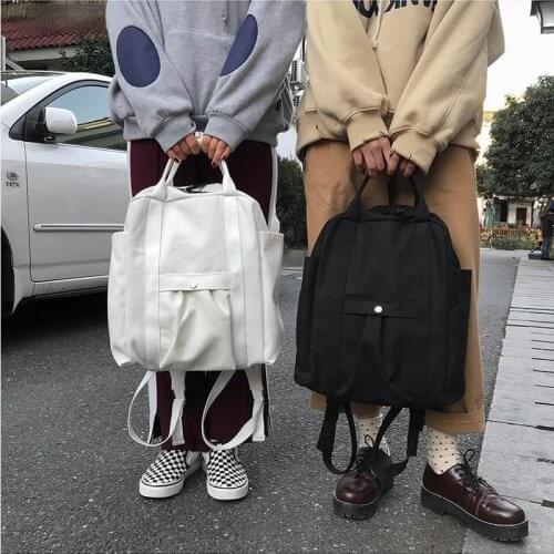 Backpacks Women Canvas Large Capacity Waterproof Bags Outdoor Simple Students Bag Unisex All-match Streetwear Ulzzang Backpack