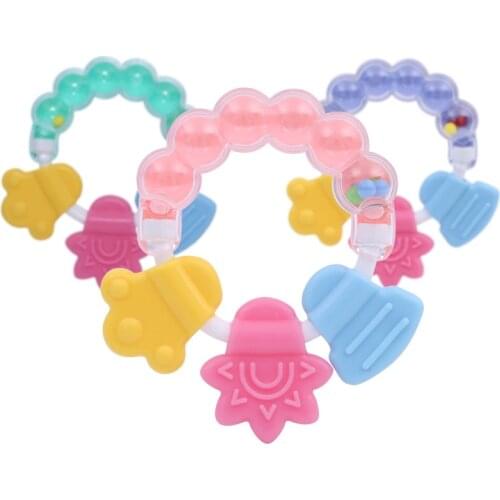 Cartoon Baby Teether Baby Teething Stick Toddler Educational Mobiles Toys Teeth Biting Baby Silicone Rattle Teether Molar Rod