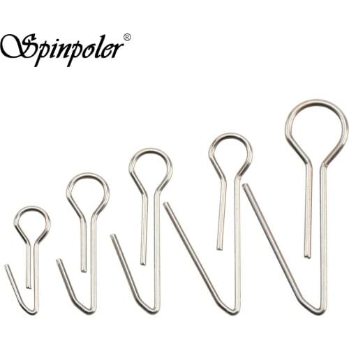 Spinpoler Fishing Sinker Weight Loops Swivels Stainless Steel Cheburashka Clip Wire 100pcs Fishing Accessories Tools