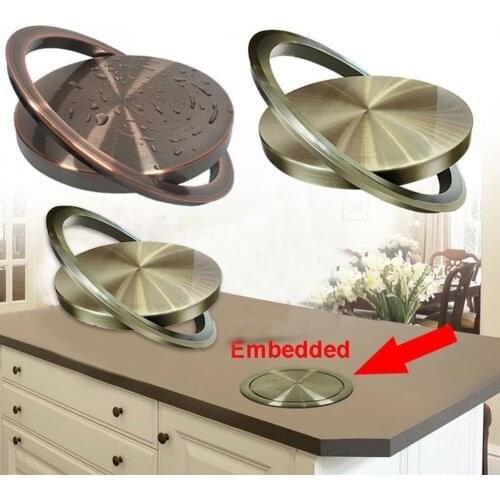 Steel Flap Flush Recessed Built-in Balance Swing Flap Lid Can Cover Trash Garbage Kitchen Top Counter Bin F1t0