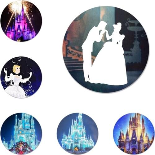 58mm Cinderella Castle Magic Kingdom Icons Pins Badge Decoration Brooches Metal Badges For Backpack Decoration