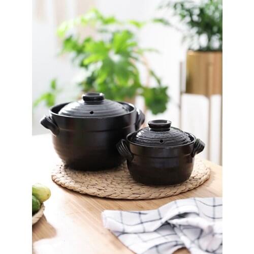 High temperature resistant ceramic casserole rice soup noodle earthenware cooking pot bellied stew pan saucepan saucepot