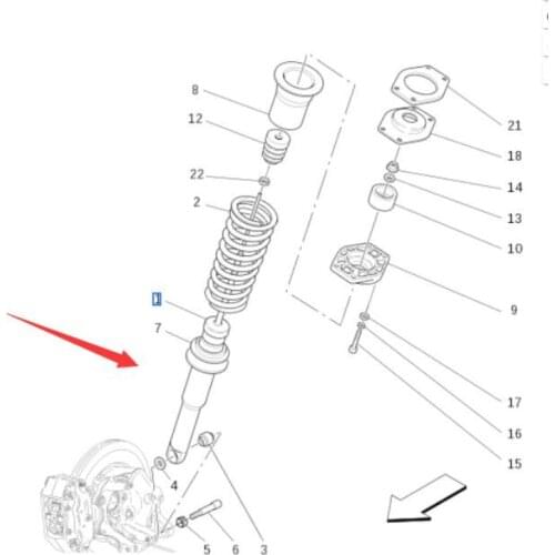 Rear Left / Right Shock Absorber Strut For Maserati Quattroporte M139 248254