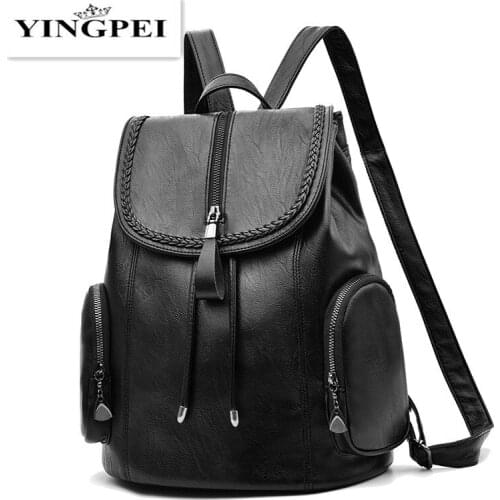 Women Backpack 2021 Travel Casual Waterproof Womens Shoulder Bags Female Large Capacity Oxford Rucksack Black Purse Black
