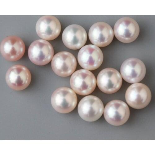 Zhuji Natural Freshwater Pearl Large size 10-10.5mm White Round Pearl Half Hole Loose Pearls Beads