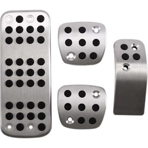 1 Set Silver Accelerator Brake Clutch Footrest Pedal Pad Stickers TTCR-II Car Accessories, for Peugeot 206 CC 206CC MT/AT