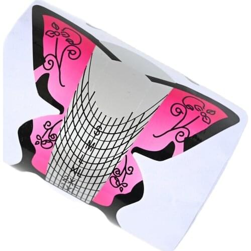 1Roll EXTRA Large 6size Pink Big Retro Butterfly Nail Form S-3xL NAIL-Extension Manicure ACRYLIC POWDER ENSHAPE Nail Form TM19-9