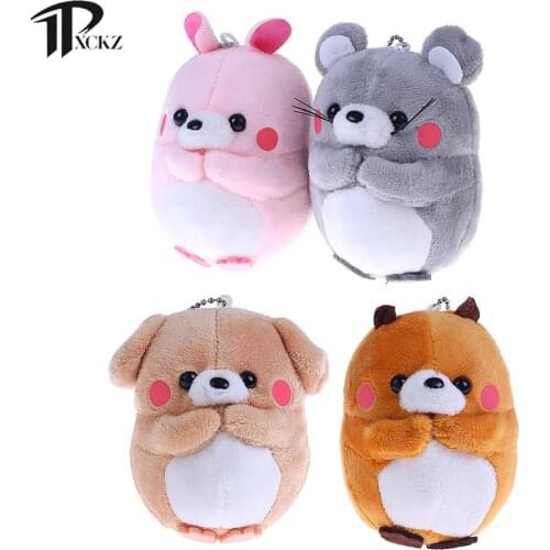 1pc Lovely Plush Toy Soft Stuffed Cartoon Animal Dog/Rabbit/Marmot/Bear Keychain Bag Pendant Doll Kid Christmas Gift