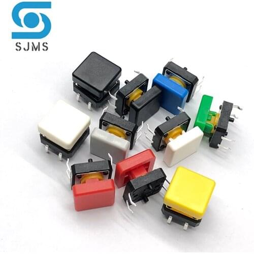 10PCS B3F-4055 12*12*7.3mm Tactile Switches Push Button Tact Switch With A14 Siamese long legs Switch Hat