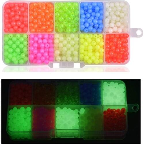 1000Pcs/Box Luminous Fishing Beads Lure Accessories Carolina Rigs Taxes Rigs Glow Fishing Beads DIY Kit Bass Fishing Tackle
