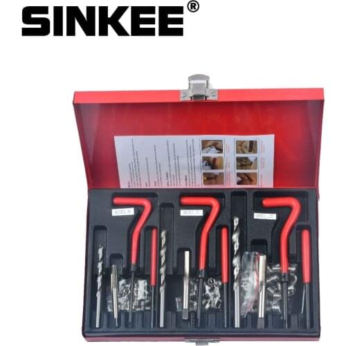 103 Pc Thread Repair Recoil Insert Kit Drill Tap Car Garage Tools M5 X 0.8 M6 X 1 M8 X 1.25 SK1837