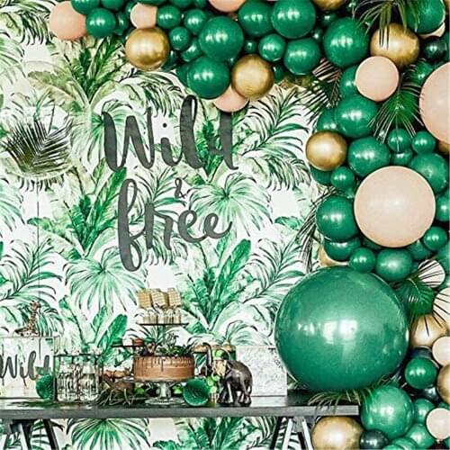 141pcs Dark Green Metal Gold Balloon Garland Arch Kit Macaron Orange Balloon for Birthday Gender Reveal Baby Shower Decoration