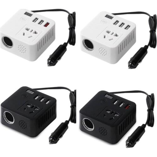 150W Power Inverter 12V/24V to 220V Auto Charger Converter with Intelligent Voltage Display