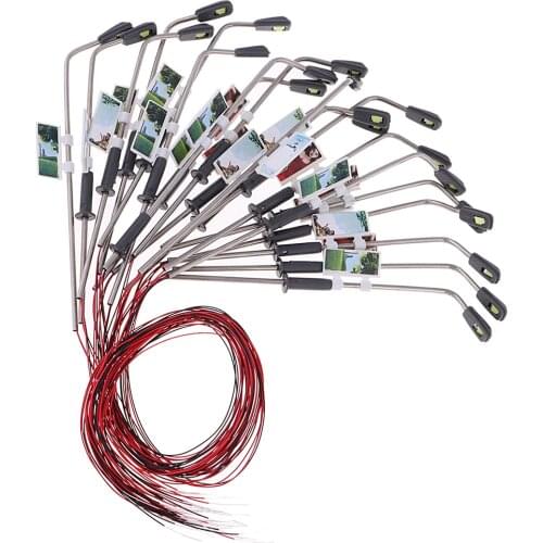 20pcs Model Mini Lamppost Lights for HO OO Scale 1:200 3V Railroad Layout Decor