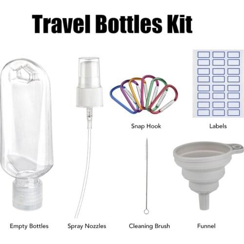 8PCS/11PCS/13PCS Travel Hook Bottle 50ml Disinfecting Hand Sanitizer Dispensing Bottle Portable Flip Cap Bottle