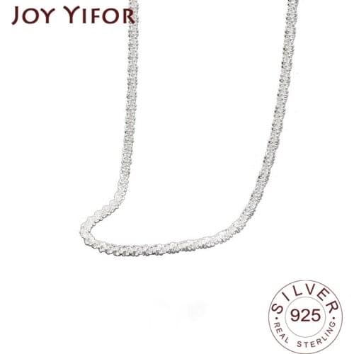 925 Sterling Silver Womens Fashion New Jewelry High Quality Chain Retro Simple Pendant Necklace 48CM Long