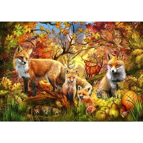 5D Diy Diamond Painting Full Round Drills New Arrivals Forest Foxes Handmad Mosaic Diamond Embroidery decorations Home Decor