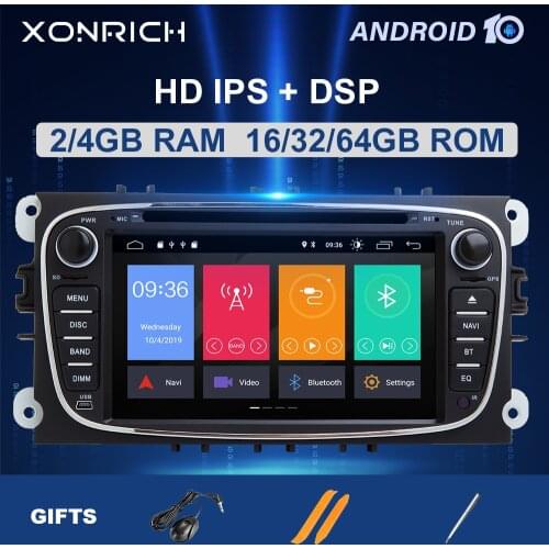 IPS DSP Autoradio 2 Din Android 10Car Multimedia Player For Ford Focus S-Max Mondeo Galaxy C-Max Radio Stereo DVD RAM 4GB 64GB