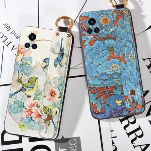 Soft Phone Holder Case For Vivo U3X Z5X S6 Y50 Y11 Y19 2019 Silicon Bird Wrist Strap Case For Vivo S7 V20 Pro Y20 S7E Y73S