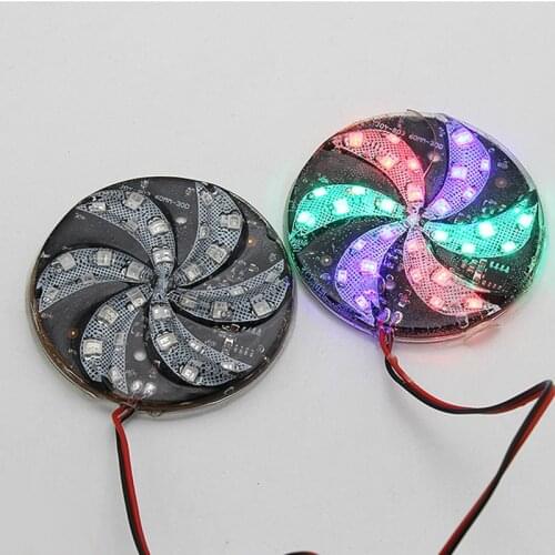 DC 12V Motorcycle Styling LED Strobe Light Hot Wheels Lights Flash Lamp Colorful Atmosphere Lamp Modified Windmill Lighting