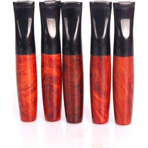 1Pcs Premium Briar wood Holder Smoking Cigarette Holder Mouthpiece Filter Tips Tobacco Pipe