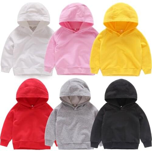 Spring Autumn Baby Boys Girls Clothes Solid Cute Hoodies kids Hoodie Sweatshirt Pullover Outerwear 3Y-11Y