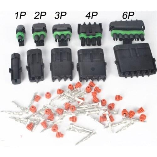 1 set 1/2/3/4/6Pin Weather pack Weatherpack Electrical Wire 2.5 Connector Plug Sealed Wiring automobile Connectors Kit 18-14 GA