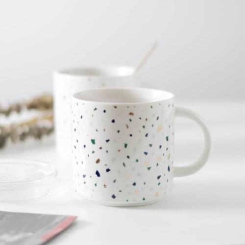 Creative Water Gringding Ceramic Coffee Mug Nordic Style Water Tea Cup for Office Home Couples' Cup