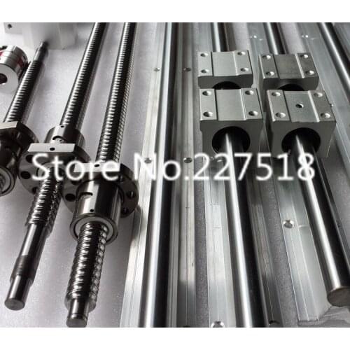 6 sets linear rail SBR20 L350/1500/1000mm+SFU2005-350/1000/1500mm ball screw+3 BK15/BF15+3 DSG20H nut+3 Coupler for cnc