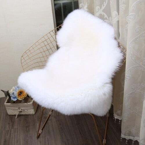 Fur Carpet Area Rug for Living Room Bedroom Carpets White Fur Rug Bedside Sofa Cushion Natural Shape Pure Wool Decoration Mat