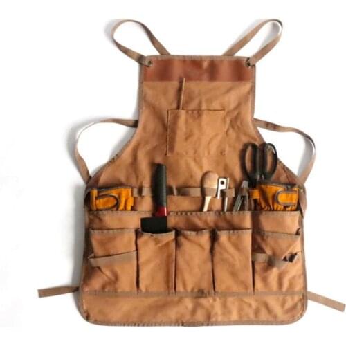 Multifunctional Tool Adjustable Hanging Bag Apron Woodworking Apron Durable Goods Heavy Duty Waxed Canvas Work Waterproof Apron