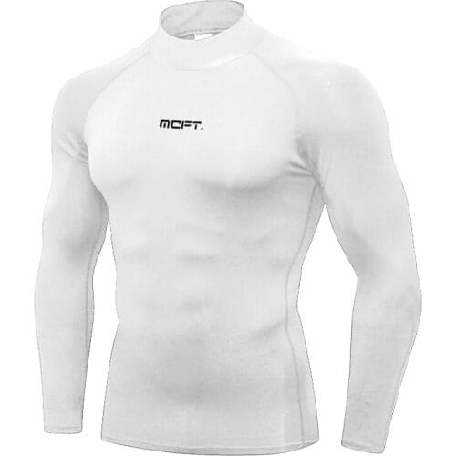 Mens Gym Brand Casual Clothing Fitness Breathable Autumn and Winter Fashion Trend Middle Collar Long Sleeve Slim Sports T Shirt