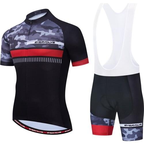 Summer 2021 Mens Bike Shirt Sweat-Absorbing and Moisturizing Cycling Wear Short Sleeve Bracket Set