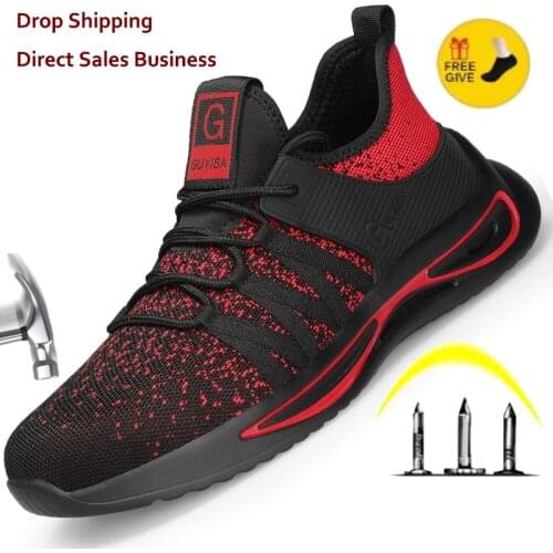 Male Indestructible Work Shoes Sneakers Men Boots Anti-puncture Safety Shoes Men Anti-smash Work Boots Steel Toe Shoes Footwear