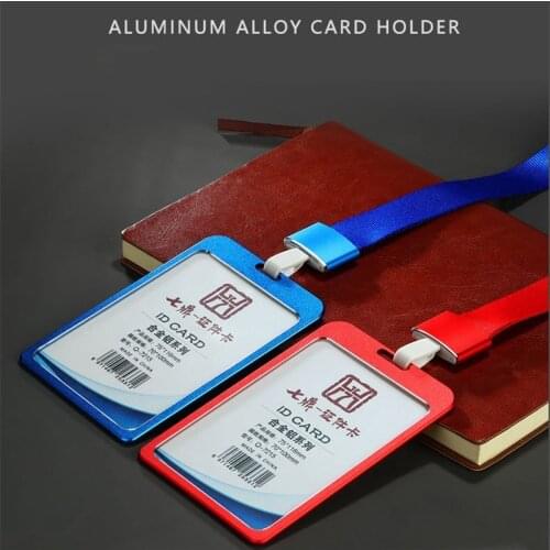 Aluminum Alloy Badges Set Name Tag Badge Holders ID Card Holders Card Holder Lanyard Metal Photocard Holder Business Card Holder