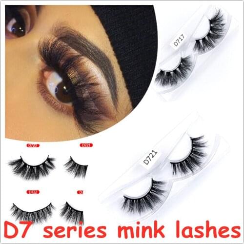 D7 series mink lashes Eyelashes regular Mink Lashes Fluffy Soft Natural long Cross False Eyelashes Eye Lashes Reusable Eyelash