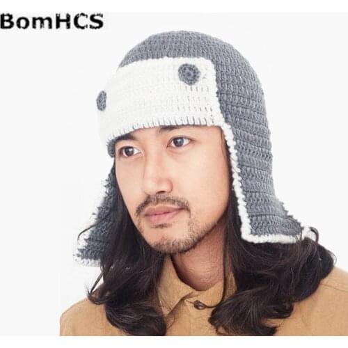 Novetly Cool Pilot Beanie Hat Handmade Crochet Winter Thick Cap Gift
