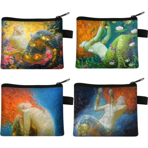 2021 New Creative Mermaid Coin Purse Earphone Storage Bag Retro Record Tape Coin Purse Key Coin Coin Bag Coin Purse