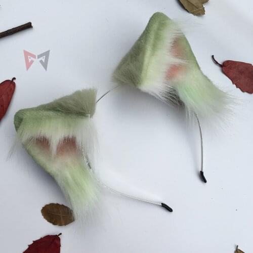 Hand Made Cat Gren Ears Hairhoop Hairbands Headband Headwear for Lovely KC Lolita Cosplay Costume Accessories