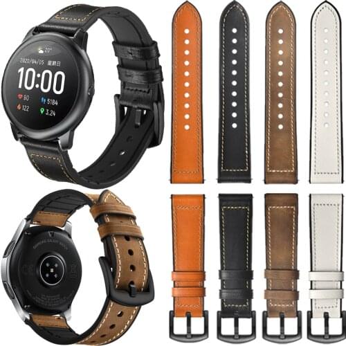 20/22mm Camouflage strap for Xiaomi Haylou Solar LS05/watch color Leather wristband for Huami Amazfit GTR 42/Bip GTS accessories