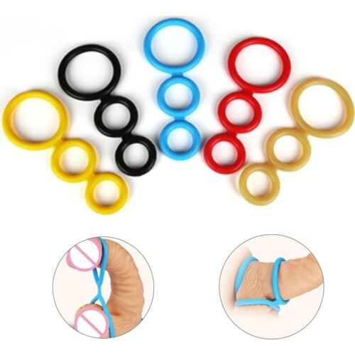 Adult Toys Male Silicone Cock Ring Delayed Ejaculation Penis Rings Penis Extender Erection Cockring Sex Toys for Men Masturbator