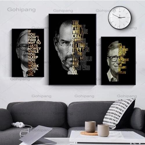 Modern Steve Jobs Motivational Quote Art Posters and Prints On Canvas Painting Decorative Wall Art Picture for Office Home Decor